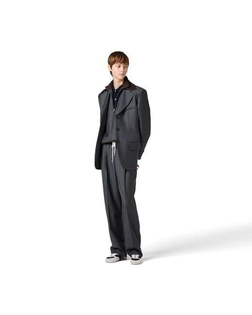 Miu Miu Black Single-Breasted Pinstripe Jacket