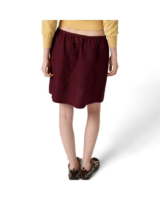Miu Miu Red Linen Skirt