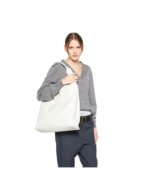Miu Miu Gray Leather Hobo Bag