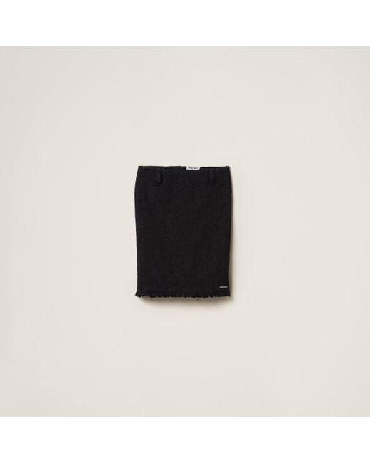Miu Miu Black Matelassé Skirt