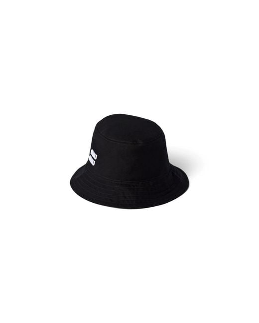 Miu Miu Black Drill Bucket Hat