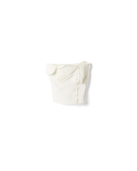 Miu Miu White Slubbed Poplin Top