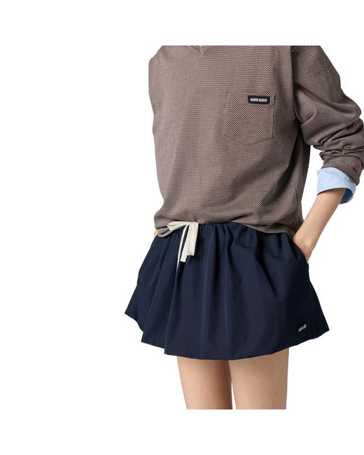 Miu Miu Blue Poplin Miniskirt
