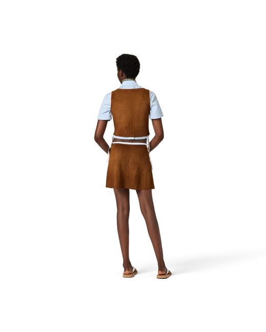 Miu Miu Brown Waxed Suede Top