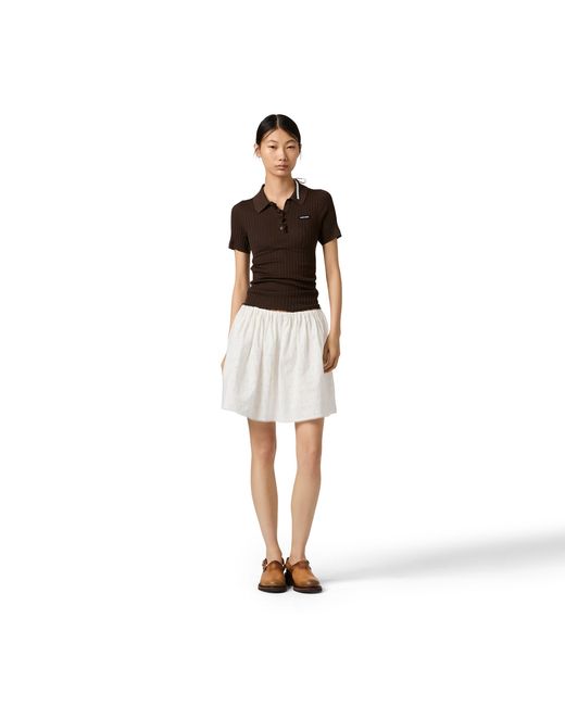 Miu Miu Black Silk Knit Polo Shirt