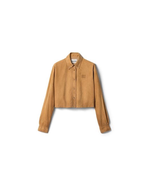 Miu Miu Natural Waxed Suede Shirt