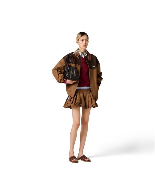 Miu Miu Brown Gingham Check Blouson Jacket