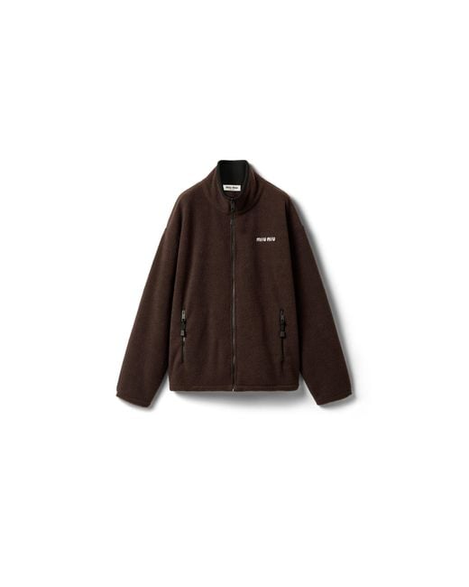 Miu Miu Brown Fleece Zipper Jacket