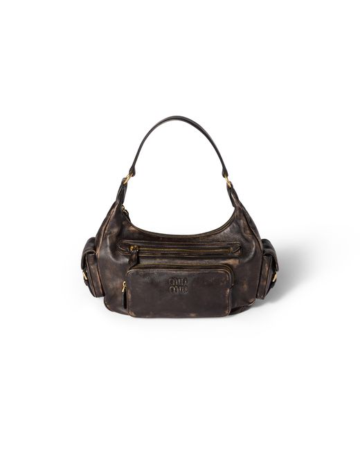 Miu Miu Brown Pocket Nappa Leather Bag