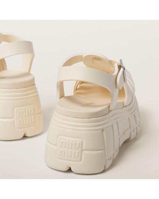 Miu Miu Natural Eva Platform Sandals