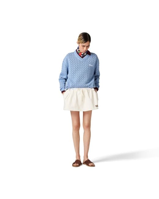 Miu Miu White Jersey Miniskirt