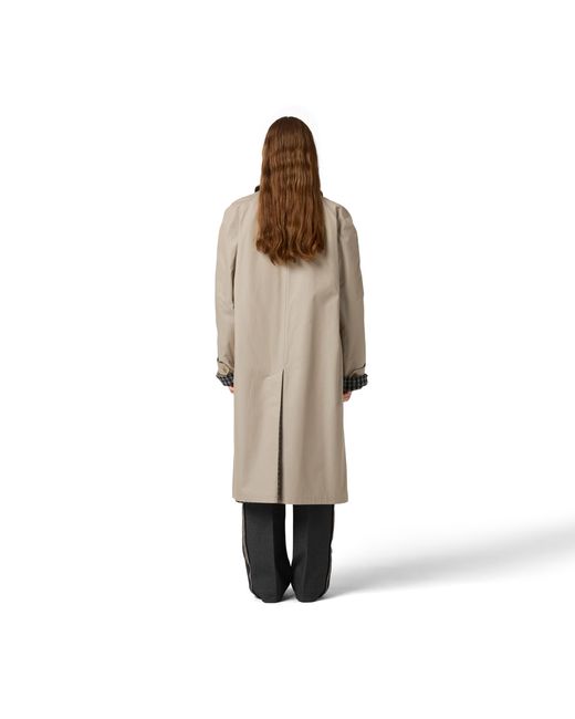 Miu Miu Natural Reversible Twill And Check Trench Coat