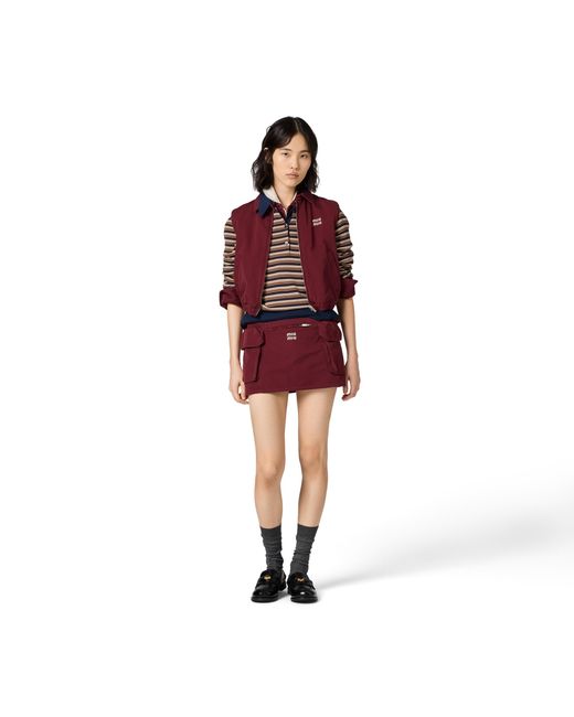 Miu Miu Red Washed Poplin Vest
