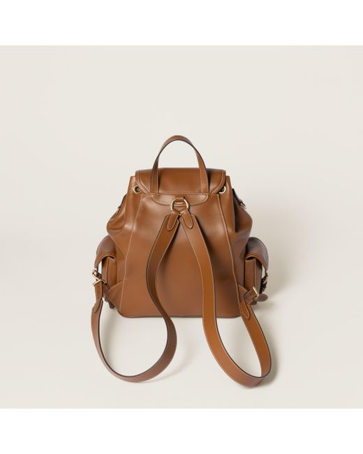 Miu Miu Brown Leather Backpack