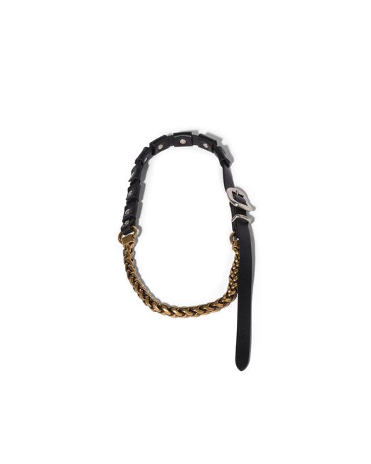 Miu Miu Black Metal And Leather Necklace
