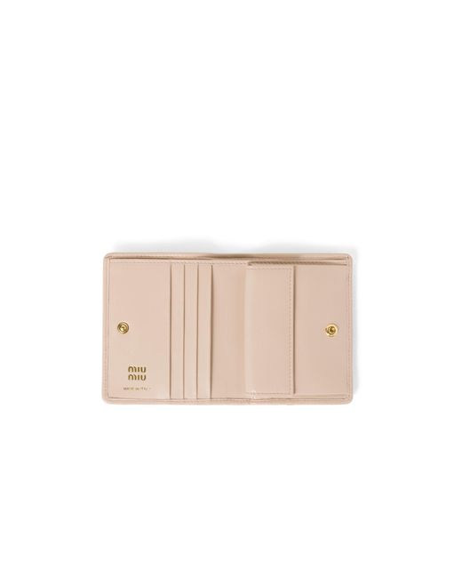 Miu Miu Pink Small Matelassé Nappa Leather Wallet