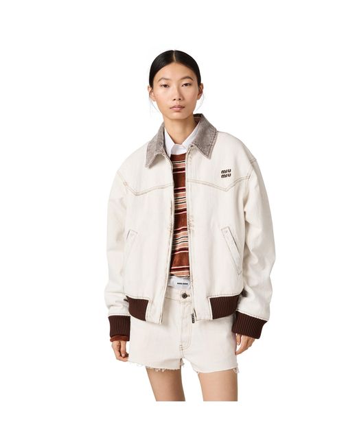 Miu Miu Natural Denim Blouson Jacket