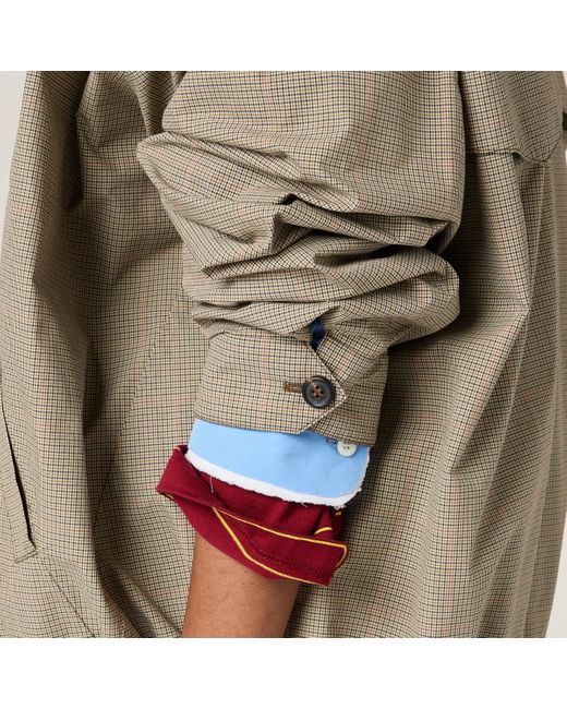 Miu Miu Cotton-Blend Blouson Jacket in Natural | Lyst