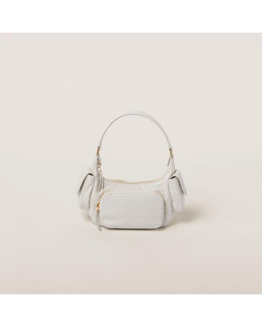 Miu Miu White Nappa Leather Pocket Bag