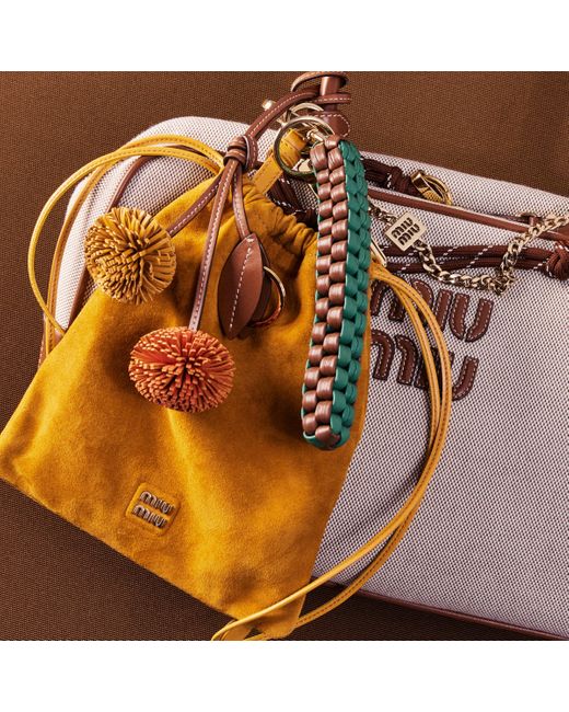 Miu Miu Leather Trick in Natural | Lyst