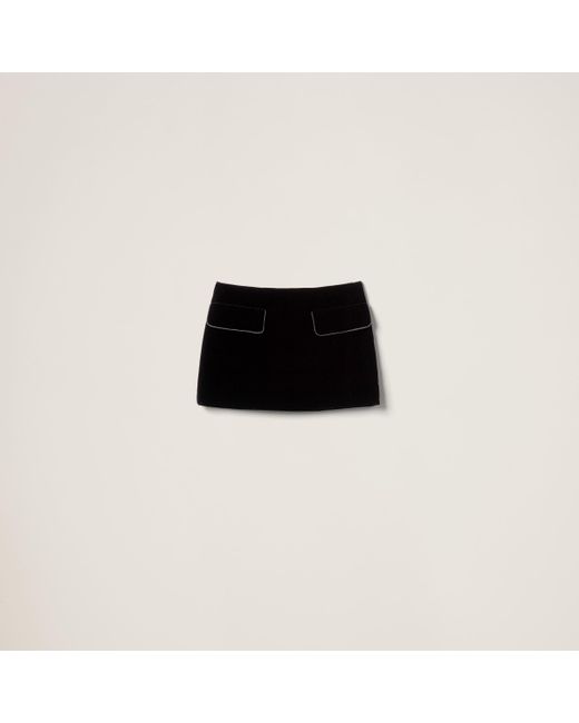 Miu Miu Black Velvet Miniskirt