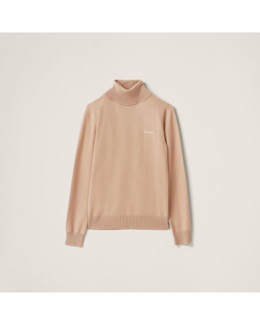Miu Miu Natural Cashmere Turtleneck Sweater
