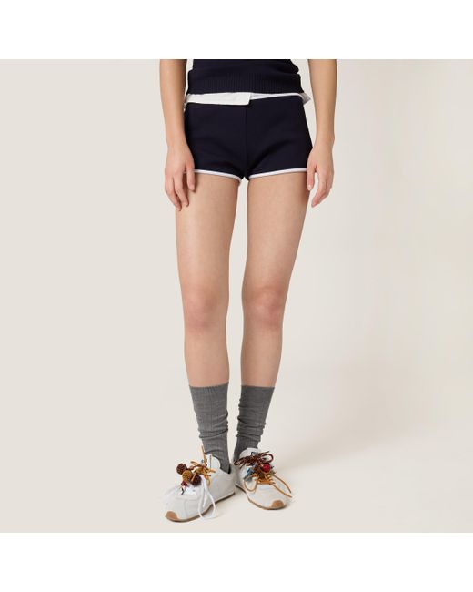 Miu Miu Blue Technical Yarn Shorts