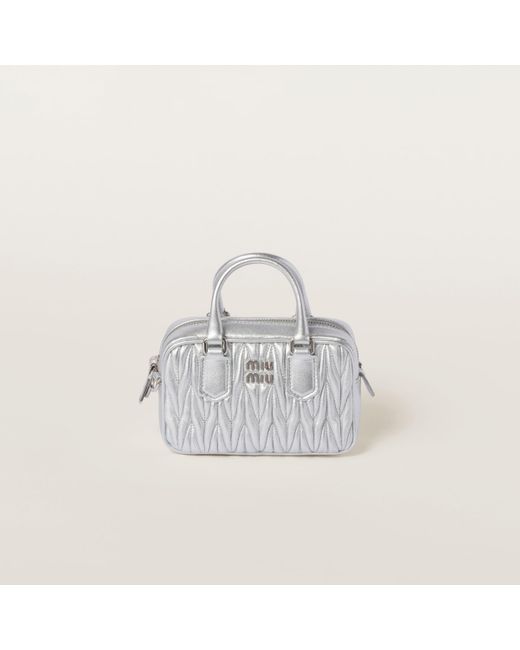 Miu Miu White Arcadie Matelassé Nappa Leather Mini-Bag
