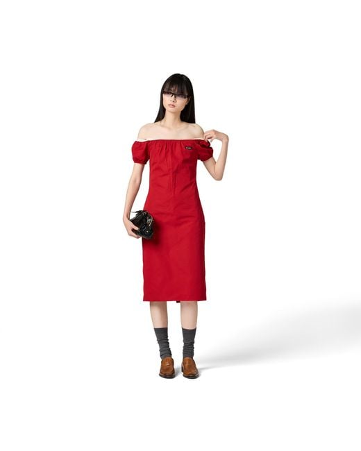 Miu Miu Red Poplin Dress