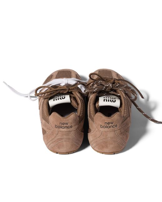 Miu Miu Brown New Balance X 530 Sl Suede And Mesh Sneakers