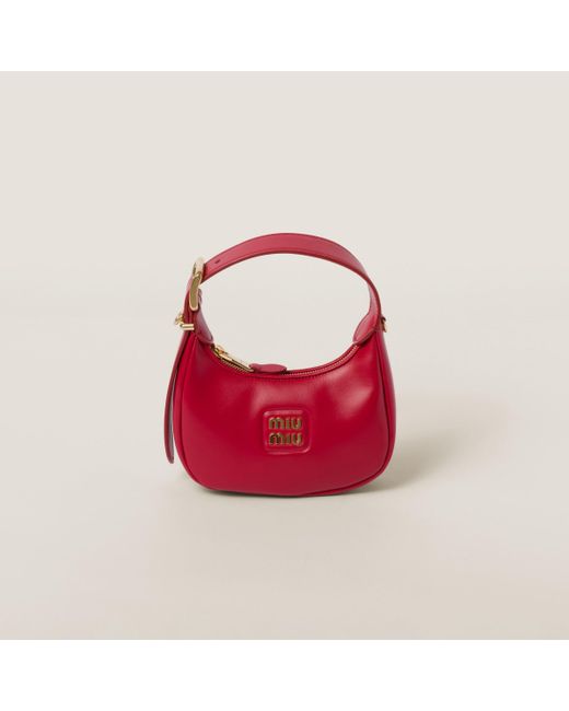 Miu Miu Red Leather Hobo Bag