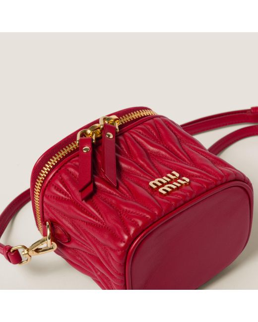 Miu Miu Red Matelassé Nappa Leather Micro Bag