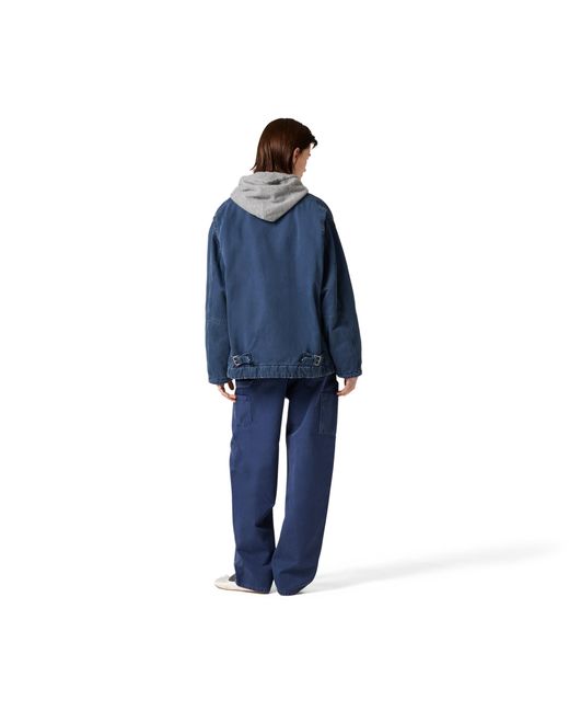 Miu Miu Blue Gabardine Trucker Jacket With Corduroy Collar