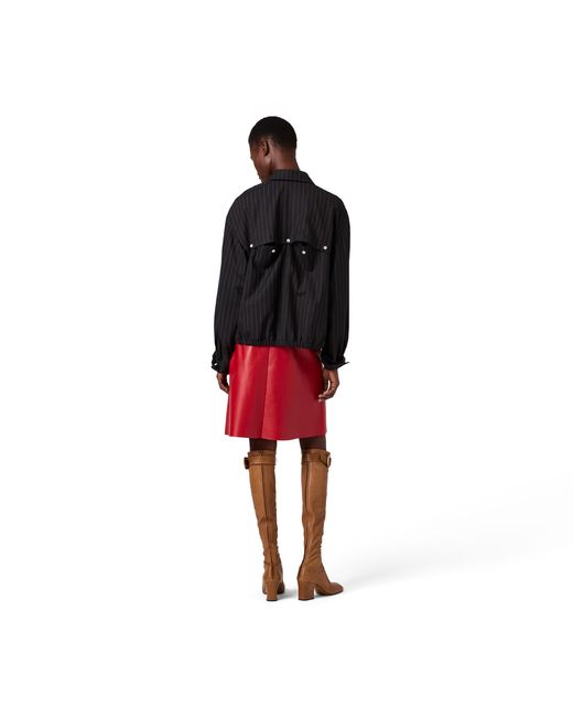 Miu Miu Black Pinstriped Blouson Jacket