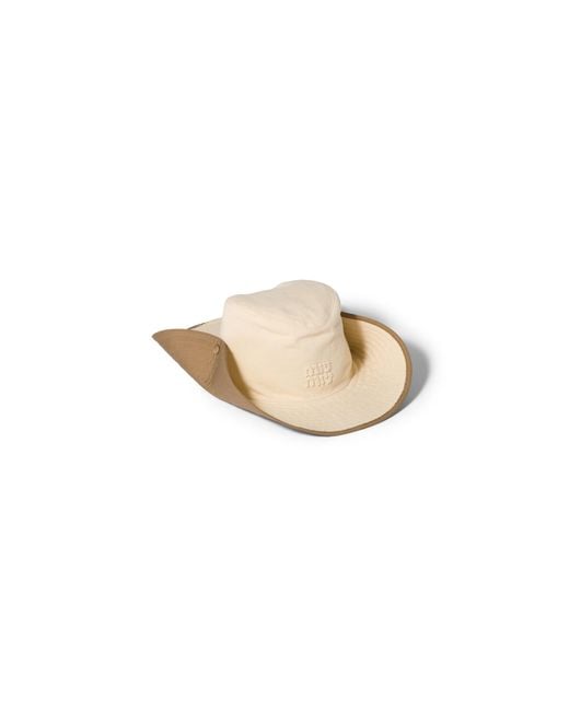 Miu Miu Natural Drill Cowboy Hat