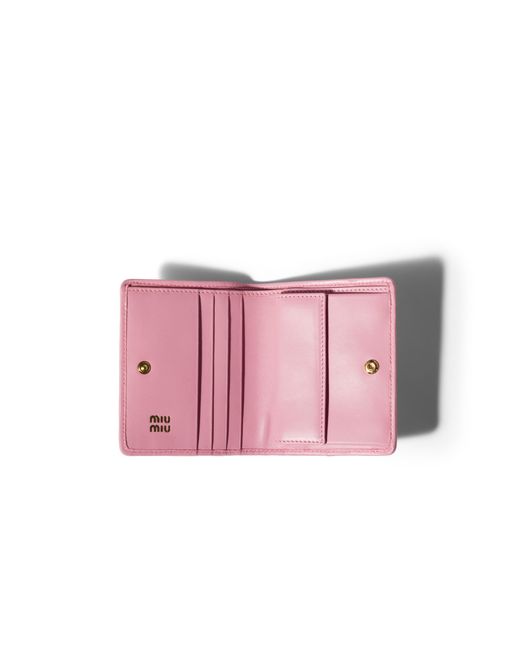 Miu Miu Red Small Matelassé Nappa Leather Wallet
