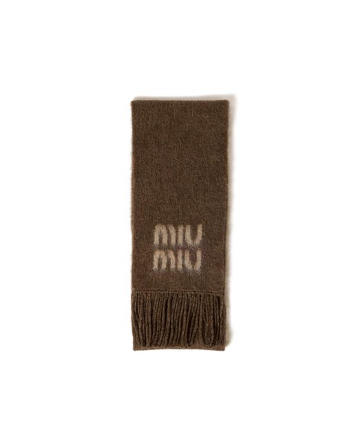 Miu Miu Brown Wool And Mohair Scarf