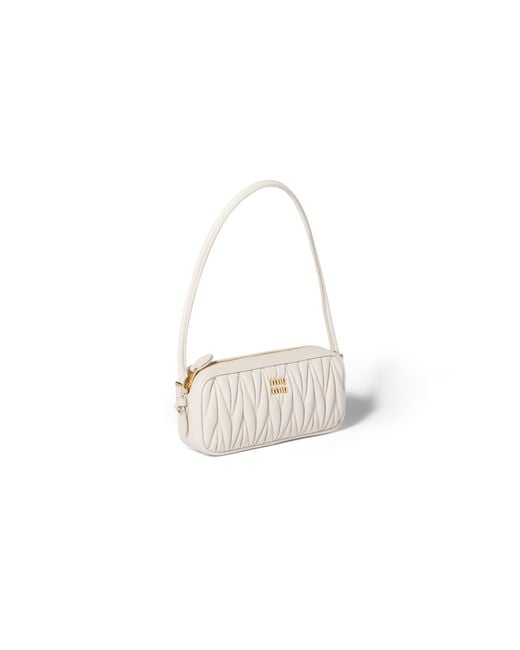 Miu Miu White Matelassé Nappa Leather Pouch