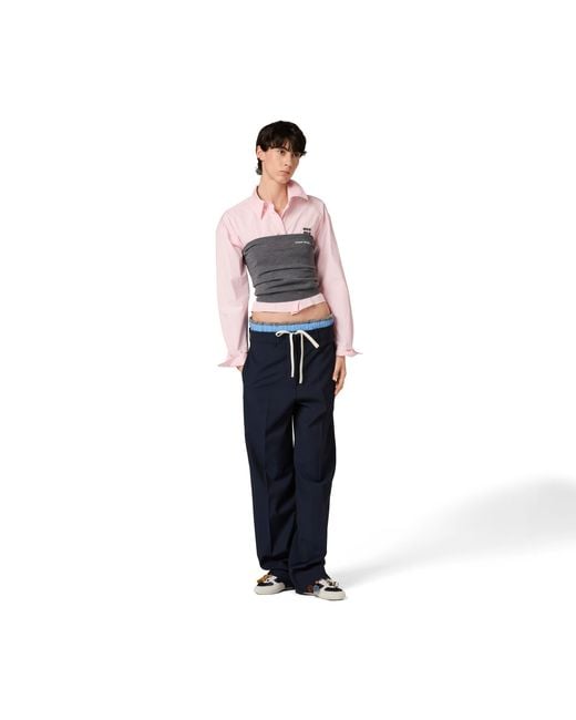 Miu Miu Blue Superfine Wool Pants