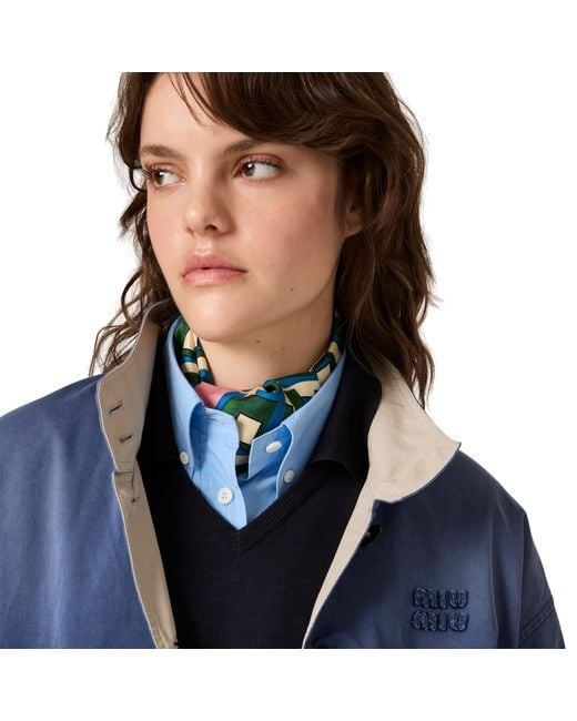 Miu Miu Blue Old Washed Twill Blouson Jacket