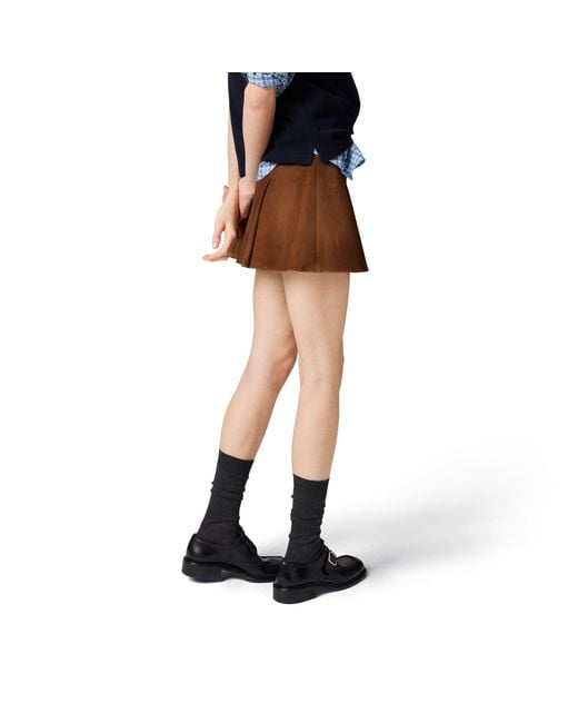 Miu Miu Brown Suede Skirt