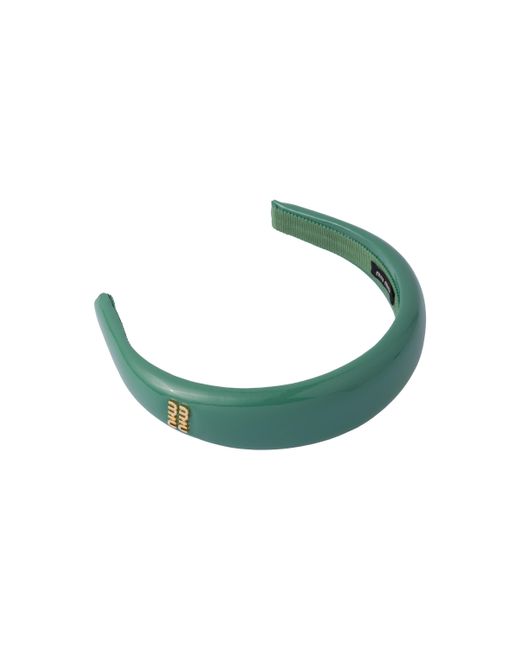 Miu Miu Green Patent Leather Headband