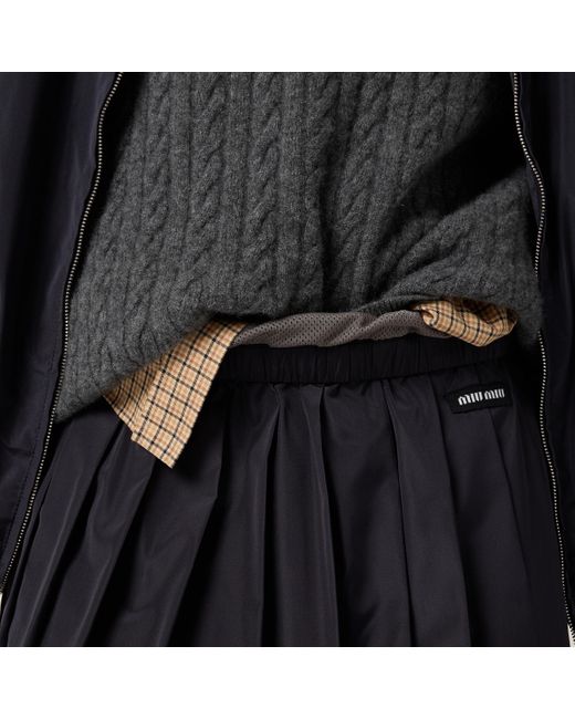 Miu Miu Black Technical Silk Skirt
