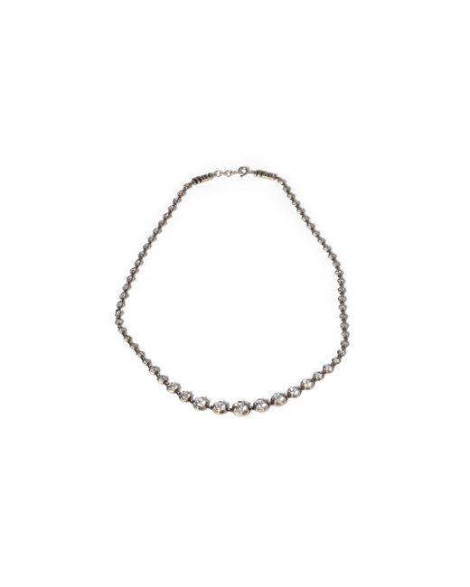 Miu Miu Metallic Metal Necklace With Crystals