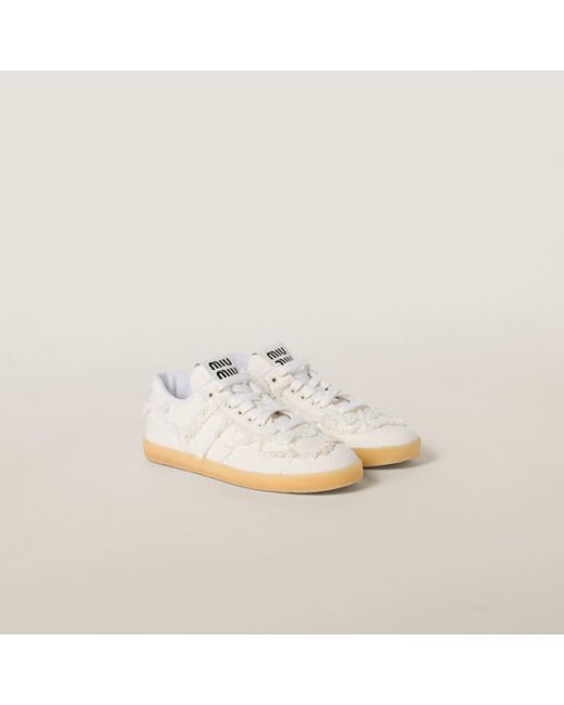 Miu Miu White Denim Sneakers