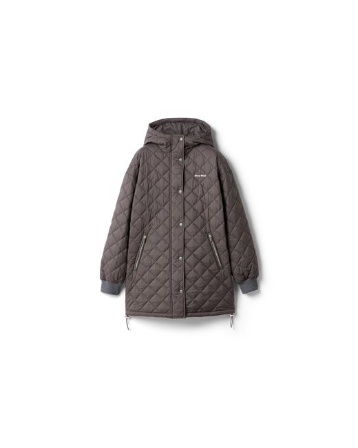 Miu Miu Brown Technical Pongé Down Jacket