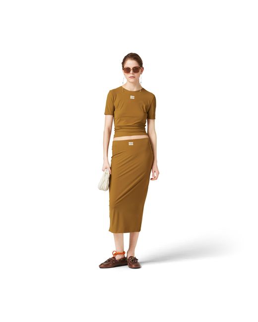 Miu Miu Yellow Stretch Jersey Top