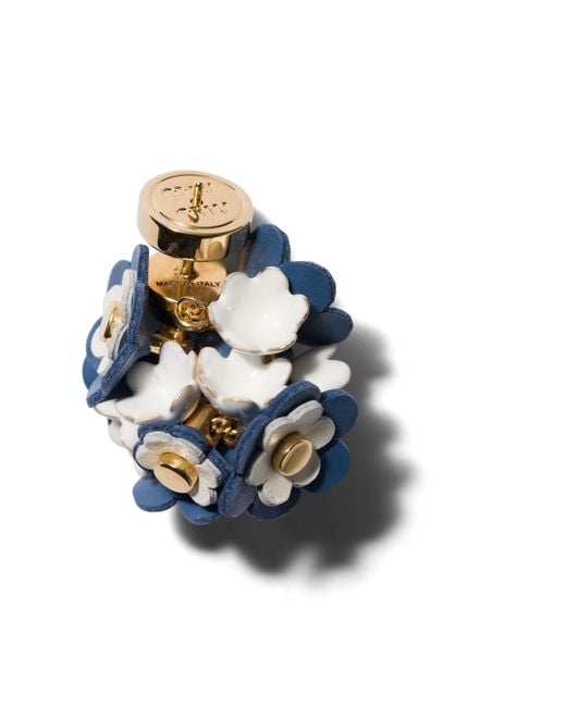 Miu Miu Blue Metal And Leather Earrings