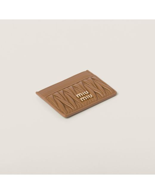 Miu Miu Natural Matelassé Nappa Leather Card Holder