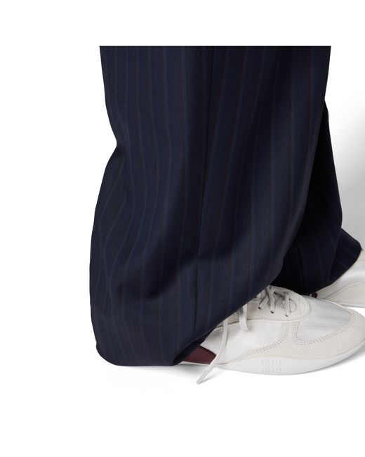 Miu Miu Blue Pinstriped Pants